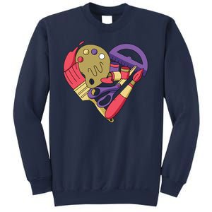 Art Supplies Heart Sweatshirt