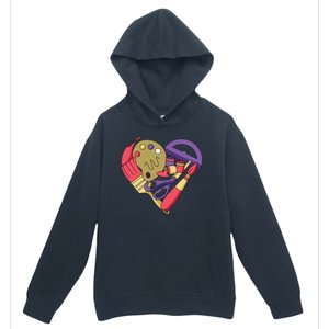 Art Supplies Heart Urban Pullover Hoodie