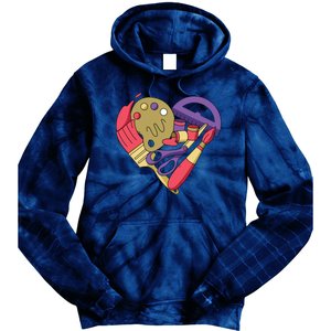 Art Supplies Heart Tie Dye Hoodie