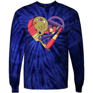 Art Supplies Heart Tie-Dye Long Sleeve Shirt