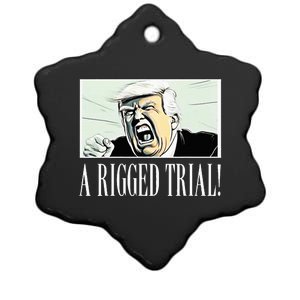 A Rigged Trial!!! Trump 2024 Maga Sarcastic Political Ceramic Star Ornament