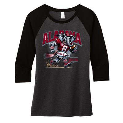 Alabama Roll Tide Football Women's Tri-Blend 3/4-Sleeve Raglan Shirt