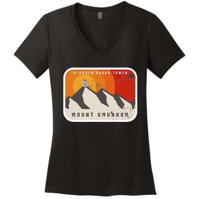 Almaden Radar Tower Mount Umunhum Women's V-Neck T-Shirt