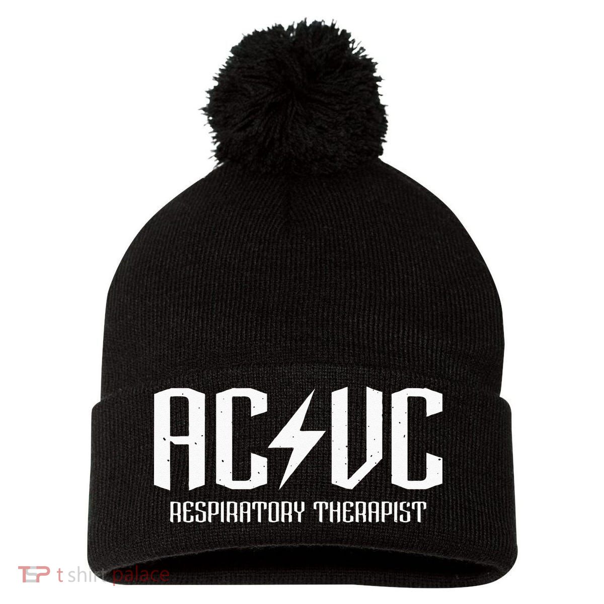 ACVC Respiratory Therapist Funny Vent Settings RT Student Pom Pom 12in Knit Beanie