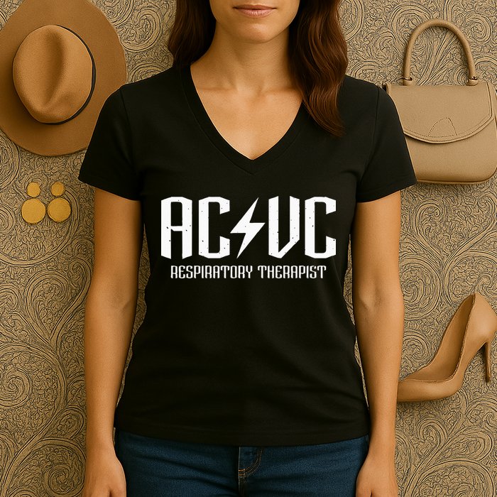 ACVC Respiratory Therapist Funny Vent Settings RT Student Women's V-Neck T-Shirt