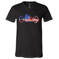 American Recumbent Trike USA Cycling Recumbent Bike Triker V-Neck T-Shirt