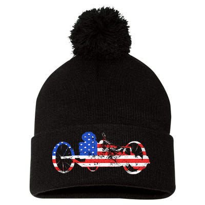 American Recumbent Trike USA Cycling Recumbent Bike Triker Pom Pom 12in Knit Beanie