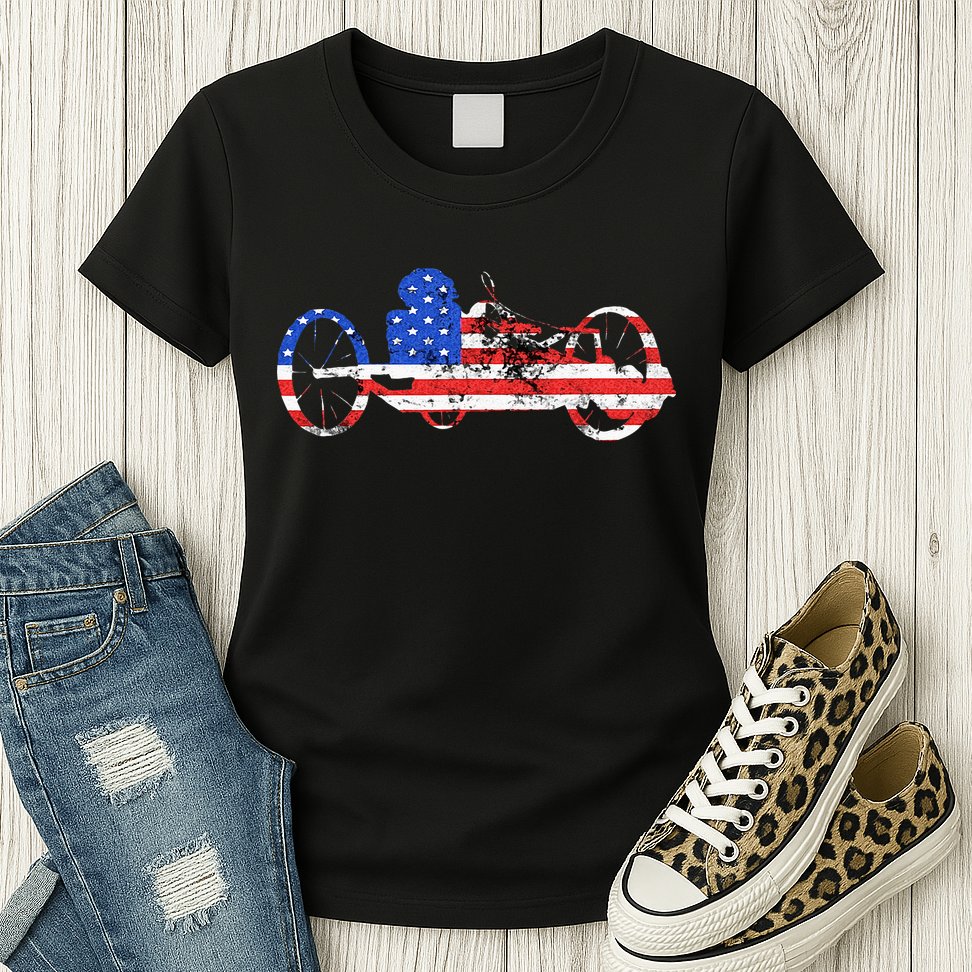 American Recumbent Trike USA Cycling Recumbent Bike Triker Womens T-Shirt