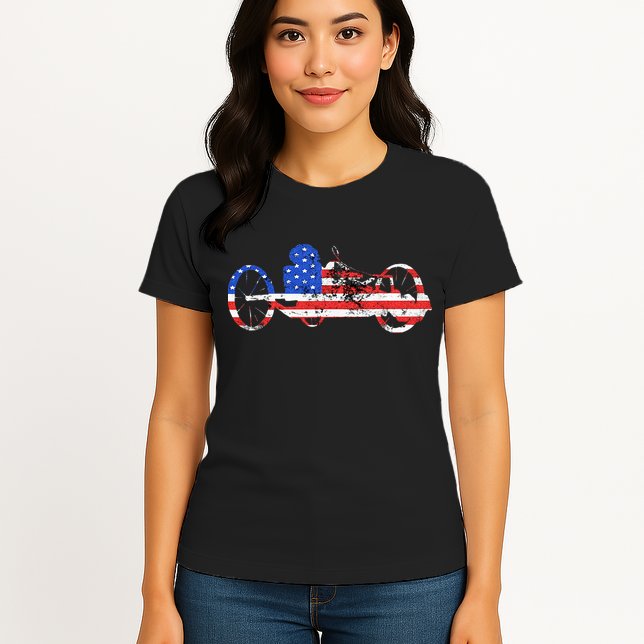 American Recumbent Trike USA Cycling Recumbent Bike Triker Womens T-Shirt