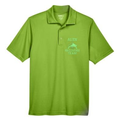 Alien Recovery Team UFO Fans Extraterrestrial Enthusiasts Men's Origin Performance Piqué Polo