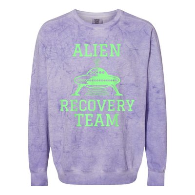 Alien Recovery Team UFO Fans Extraterrestrial Enthusiasts Colorblast Crewneck Sweatshirt