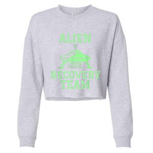 Alien Recovery Team UFO Fans Extraterrestrial Enthusiasts Cropped Pullover Crew