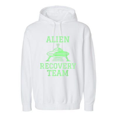 Alien Recovery Team UFO Fans Extraterrestrial Enthusiasts Garment-Dyed Fleece Hoodie