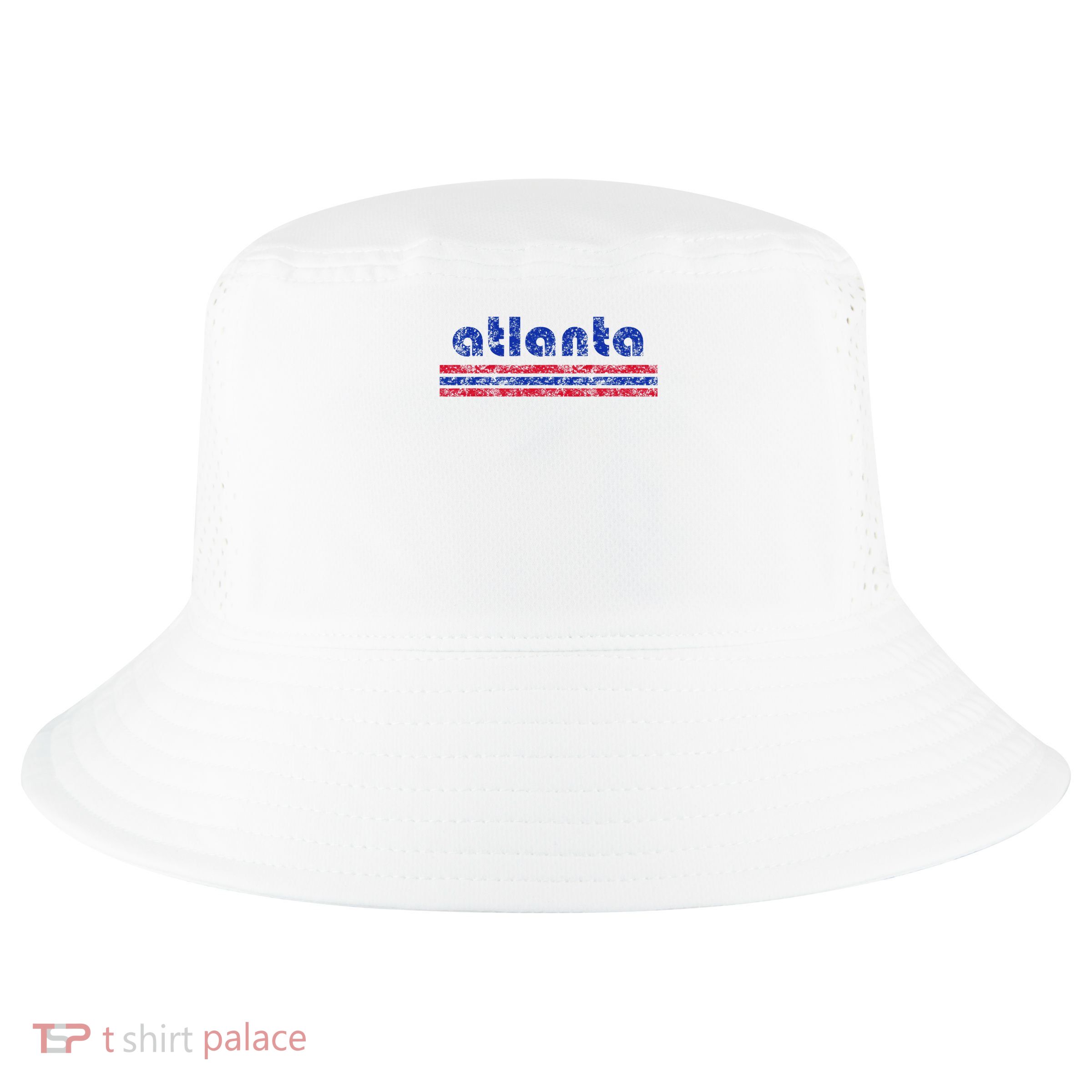 Atlanta Retro Three Stripe Weathered Vintage Cool Comfort Performance Bucket Hat