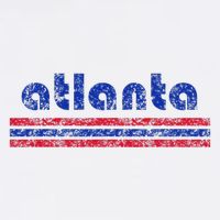 Atlanta Retro Three Stripe Weathered Vintage T-Shirt
