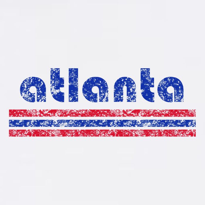 Atlanta Retro Three Stripe Weathered Vintage T-Shirt