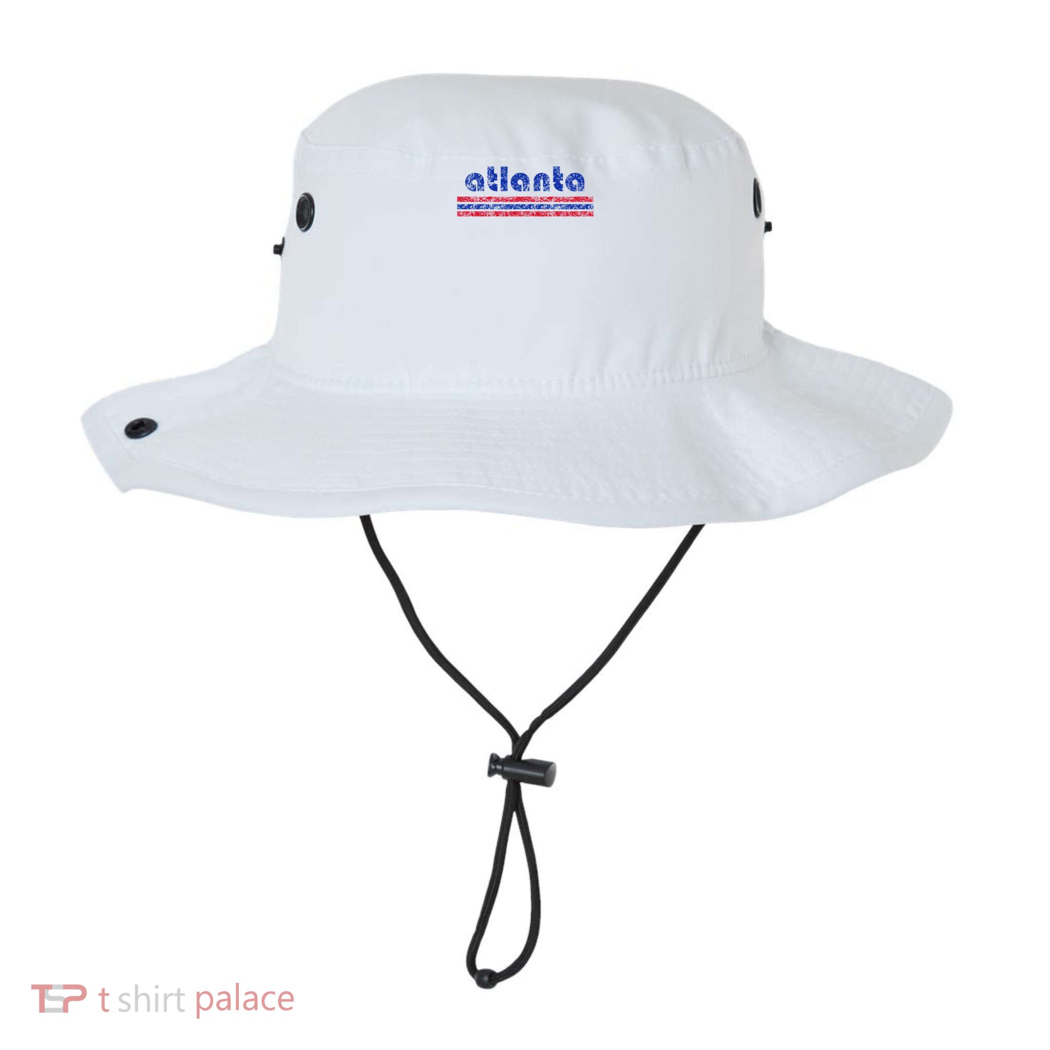 Atlanta Retro Three Stripe Weathered Vintage Bucket Hat