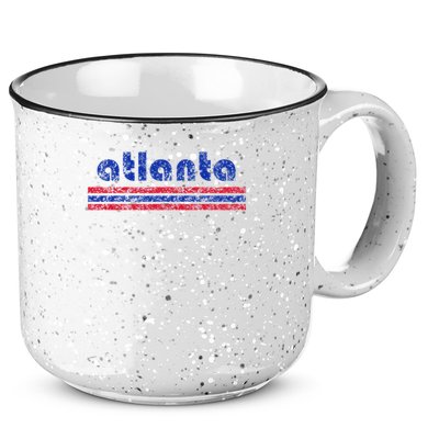 Atlanta Retro Three Stripe Weathered Vintage 15oz Campfire Ceramic Mug