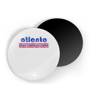 Atlanta Retro Three Stripe Weathered Vintage Magnet