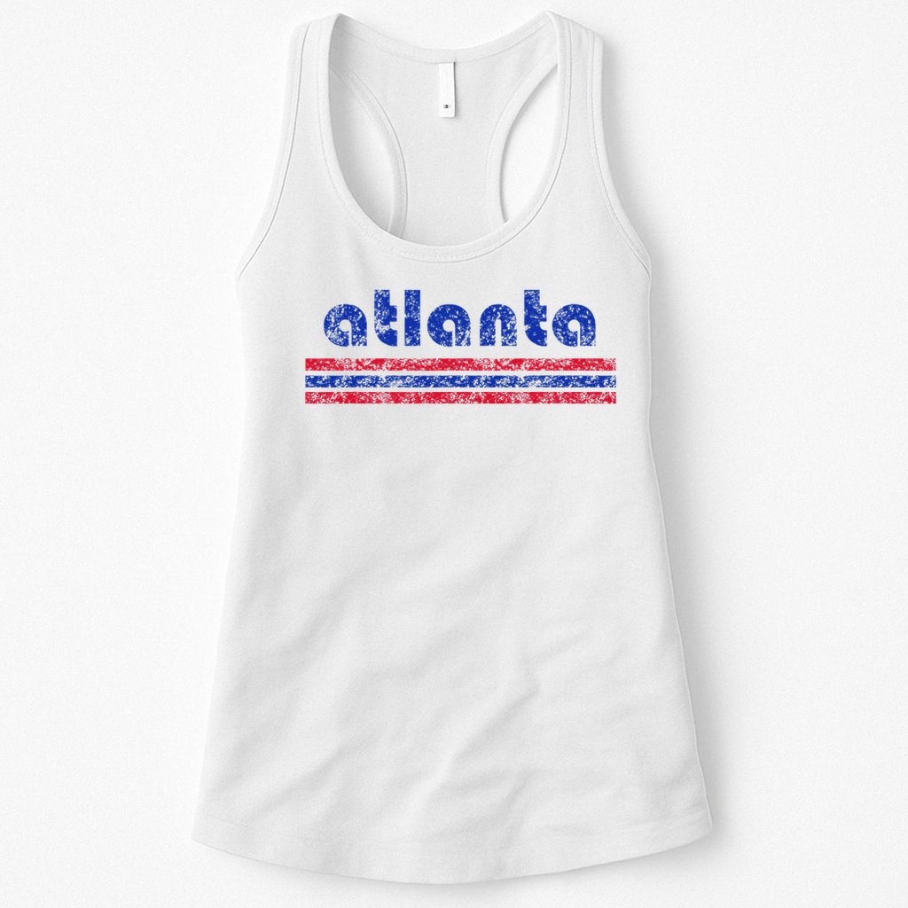 Atlanta Retro Three Stripe Weathered Vintage Womens Tank Top