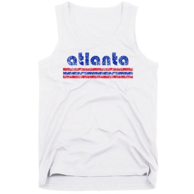 Atlanta Retro Three Stripe Weathered Vintage Tank Top
