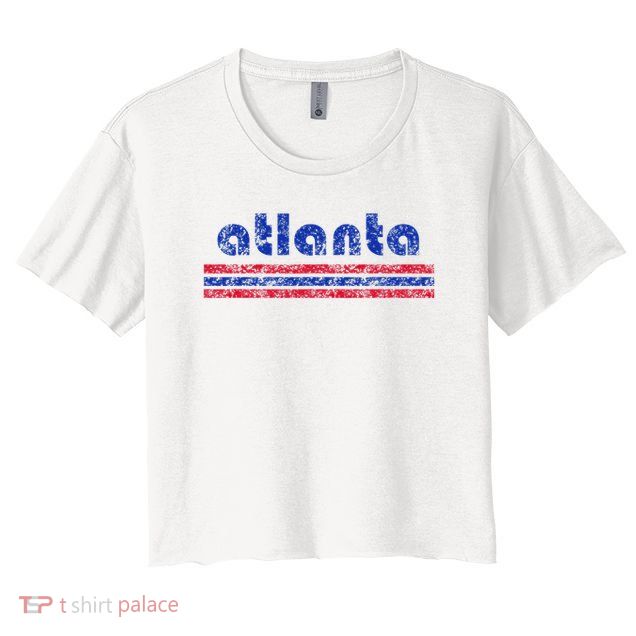 Atlanta Retro Three Stripe Weathered Vintage Crop Top