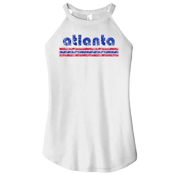 Atlanta Retro Three Stripe Weathered Vintage Women's Perfect Tri Rocker Tank