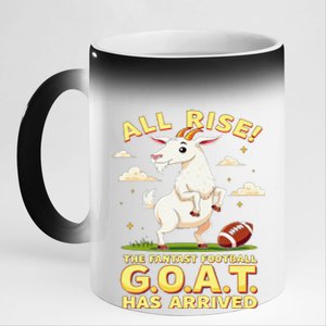 All Rise The Fantasy Football Goat Has Arrived 11oz Black Color Changing Mug