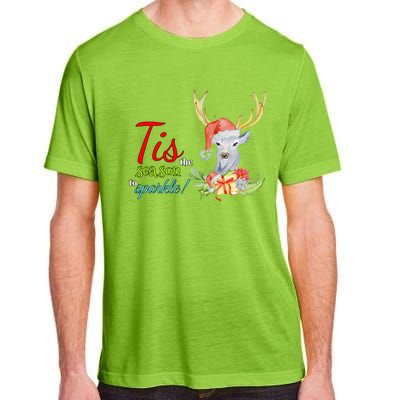 Adorable Reindeer Tis The Season To Christmas Gift Adult ChromaSoft Performance T-Shirt