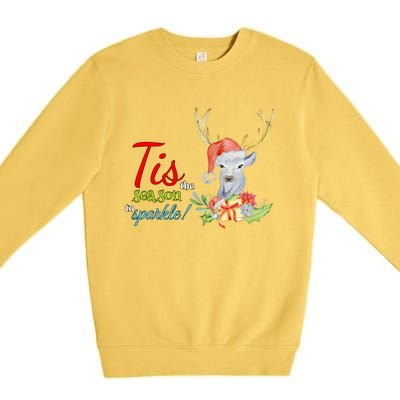 Adorable Reindeer Tis The Season To Christmas Gift Premium Crewneck Sweatshirt