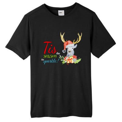 Adorable Reindeer Tis The Season To Christmas Gift Tall Fusion ChromaSoft Performance T-Shirt