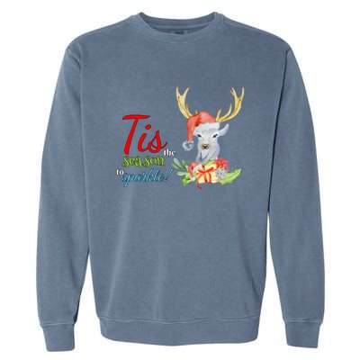 Adorable Reindeer Tis The Season To Christmas Gift Garment-Dyed Sweatshirt