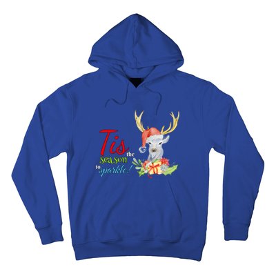 Adorable Reindeer Tis The Season To Christmas Gift Hoodie