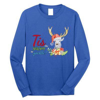 Adorable Reindeer Tis The Season To Christmas Gift Long Sleeve Shirt