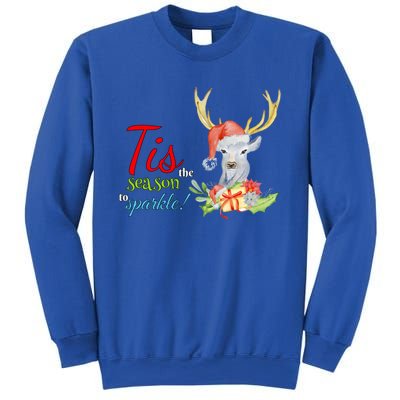 Adorable Reindeer Tis The Season To Christmas Gift Sweatshirt