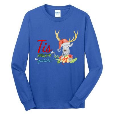 Adorable Reindeer Tis The Season To Christmas Gift Tall Long Sleeve T-Shirt