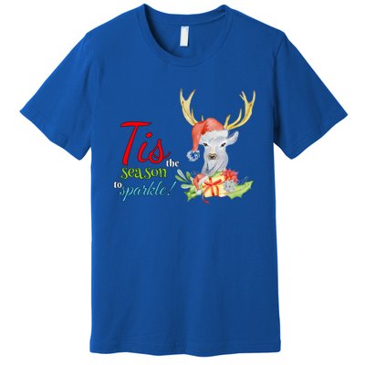 Adorable Reindeer Tis The Season To Christmas Gift Premium T-Shirt