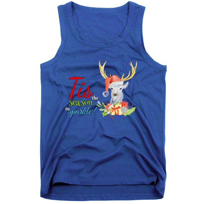 Adorable Reindeer Tis The Season To Christmas Gift Tank Top