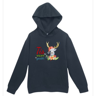 Adorable Reindeer Tis The Season To Christmas Gift Urban Pullover Hoodie