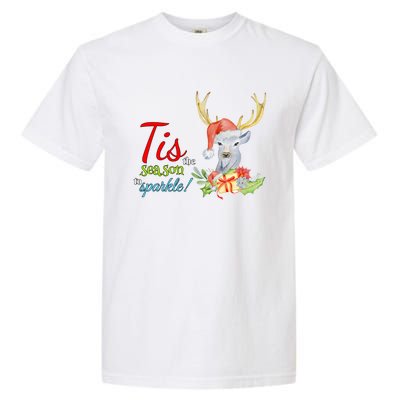 Adorable Reindeer Tis The Season To Christmas Gift Garment-Dyed Heavyweight T-Shirt