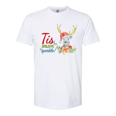 Adorable Reindeer Tis The Season To Christmas Gift Softstyle® CVC T-Shirt