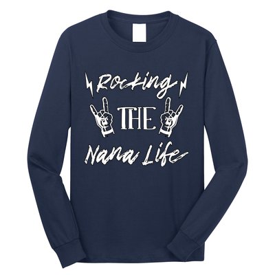 Awesome Rocking The Nana Life Grandma Best Nana Grandmother Long Sleeve Shirt