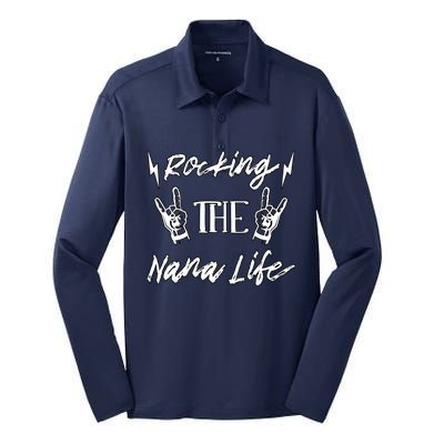 Awesome Rocking The Nana Life Grandma Best Nana Grandmother Silk Touch Performance Long Sleeve Polo