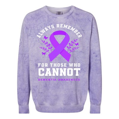 Always Remember Those Cannot Purple Detia Awareness Meaningful Gift Colorblast Crewneck Sweatshirt