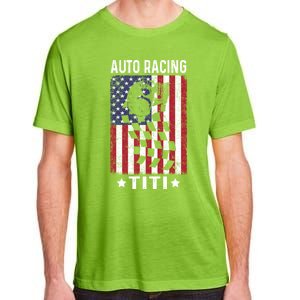 Auto Racing Titi Aunt Usa Flag 4th Of July Cute Gift Adult ChromaSoft Performance T-Shirt