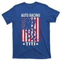 Auto Racing Titi Aunt Usa Flag 4th Of July Cute Gift T-Shirt