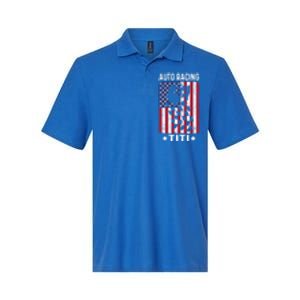 Auto Racing Titi Aunt Usa Flag 4th Of July Cute Gift Softstyle Adult Sport Polo