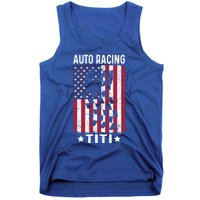 Auto Racing Titi Aunt Usa Flag 4th Of July Cute Gift Tank Top