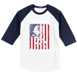 Auto Racing Titi Aunt Usa Flag 4th Of July Cute Gift Baseball Sleeve Shirt