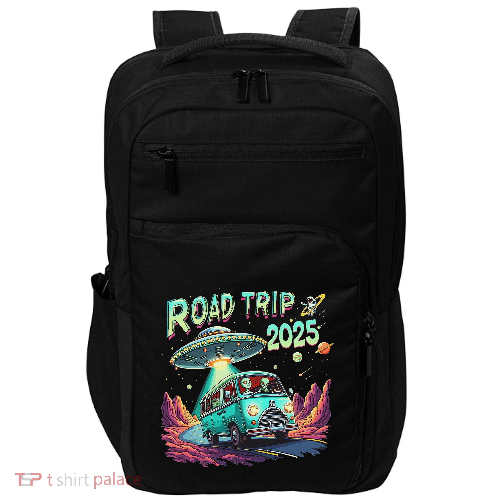 Alien Road Trip 2025 Space Adventure Ufo Enthusiasts Costume Impact Tech Backpack